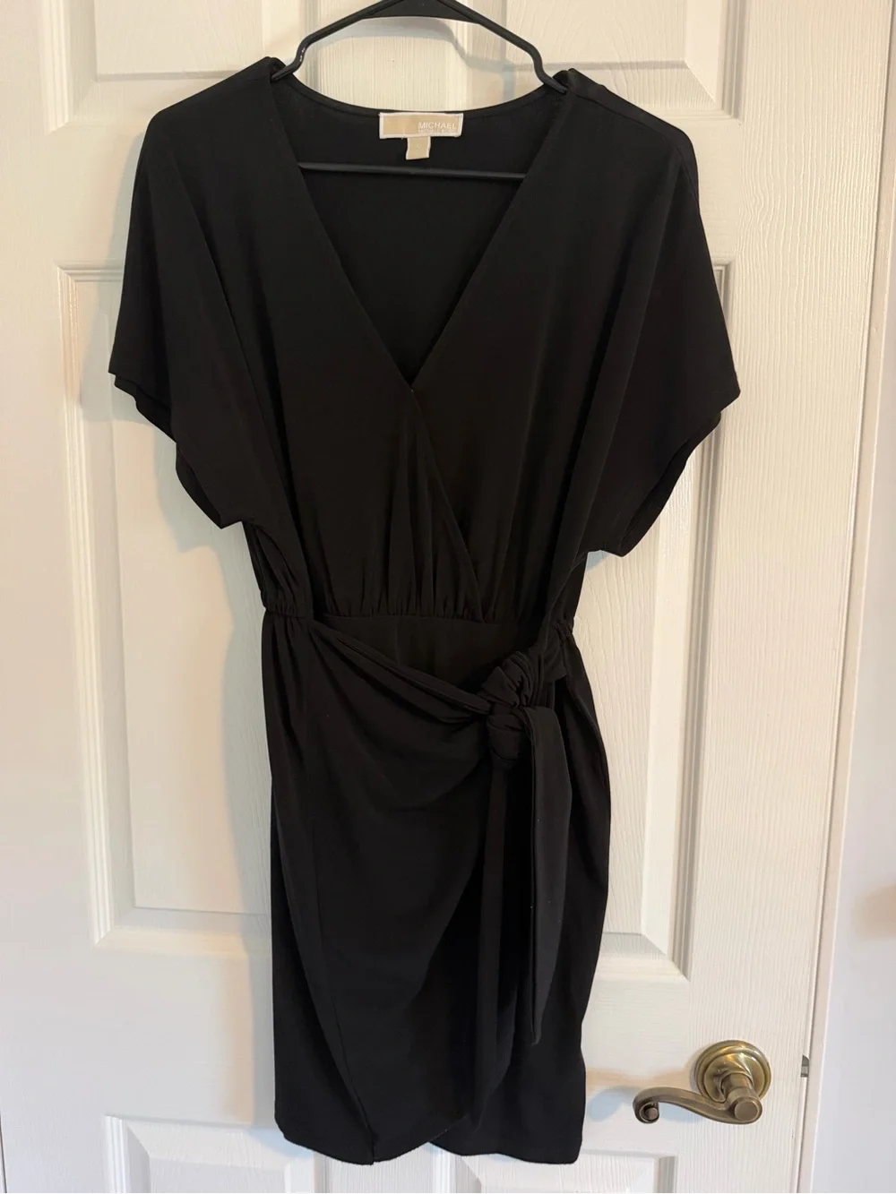 Michael Kors Black Wrap-Style Mini Dress